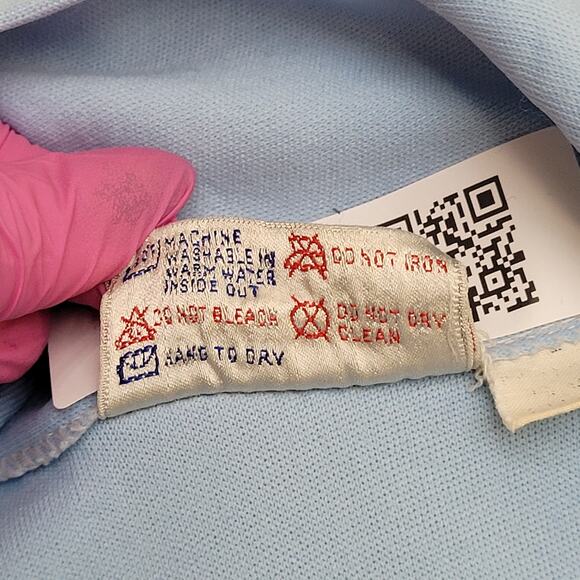 Vintage 80s MOD Stripes Track Jacket Womens Large 21x26 Blue - Picture 8 of 11